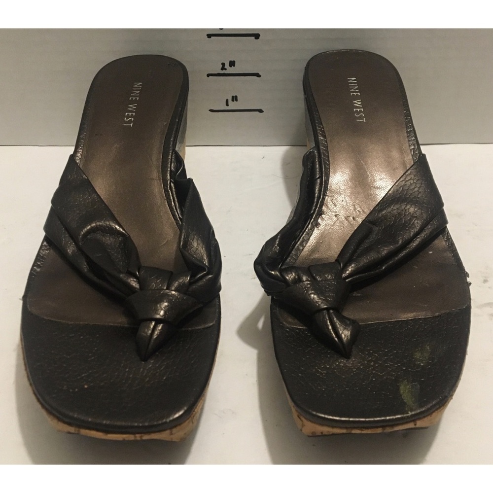 Nine West brown sandal wedges size 8 1/2 M